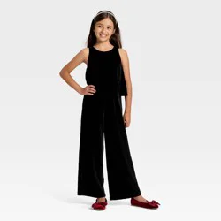 Girls' Velvet Jumpsuit - Cat & Jack™ Black XS