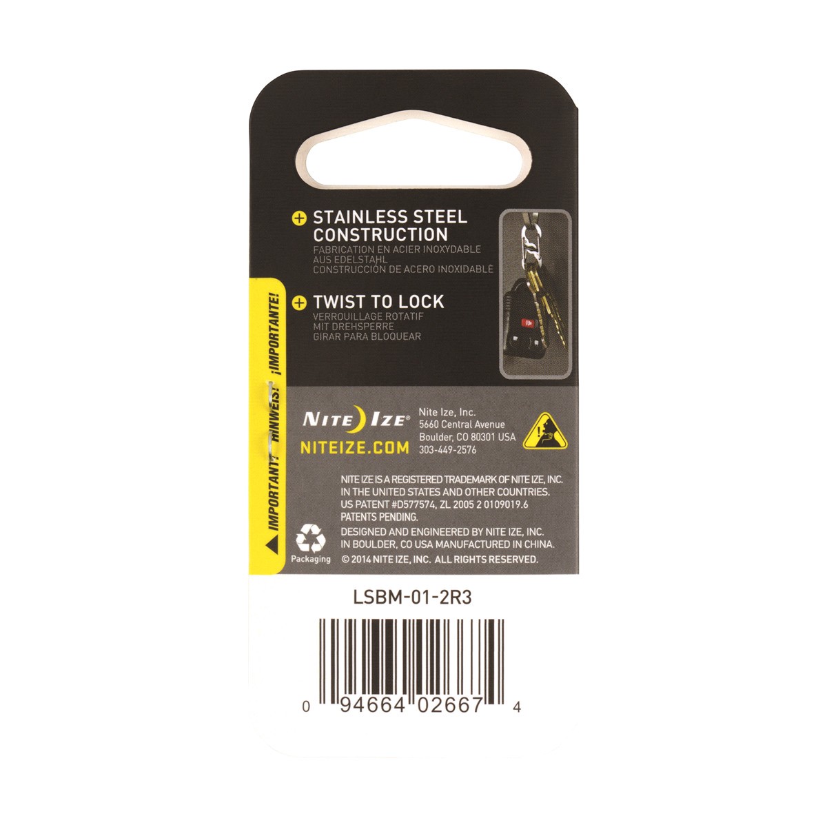 slide 9 of 9, Nite Ize S-Biner MicroLock Stainless Steel, 2 ct