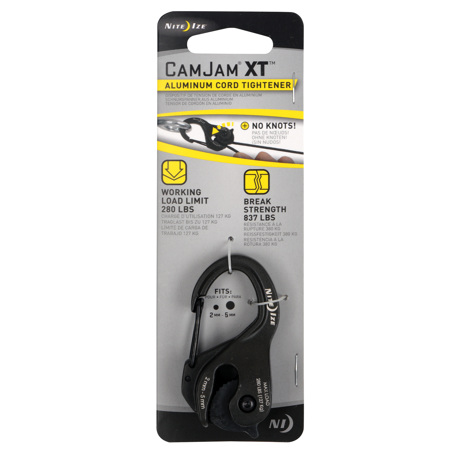 slide 1 of 5, NITE IZE CamJam Xt Aluminum Cord Tightener, SM