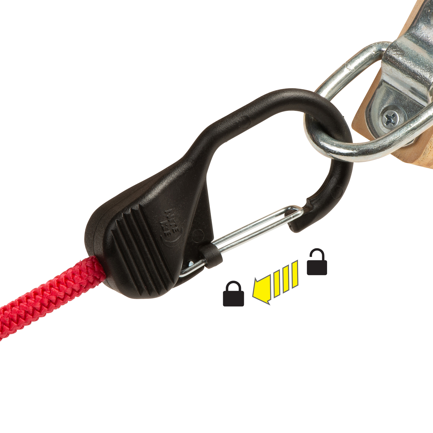 slide 3 of 5, Nite Ize SlideLock Carabiner Bungee - 24 in. - Red, 1 ct