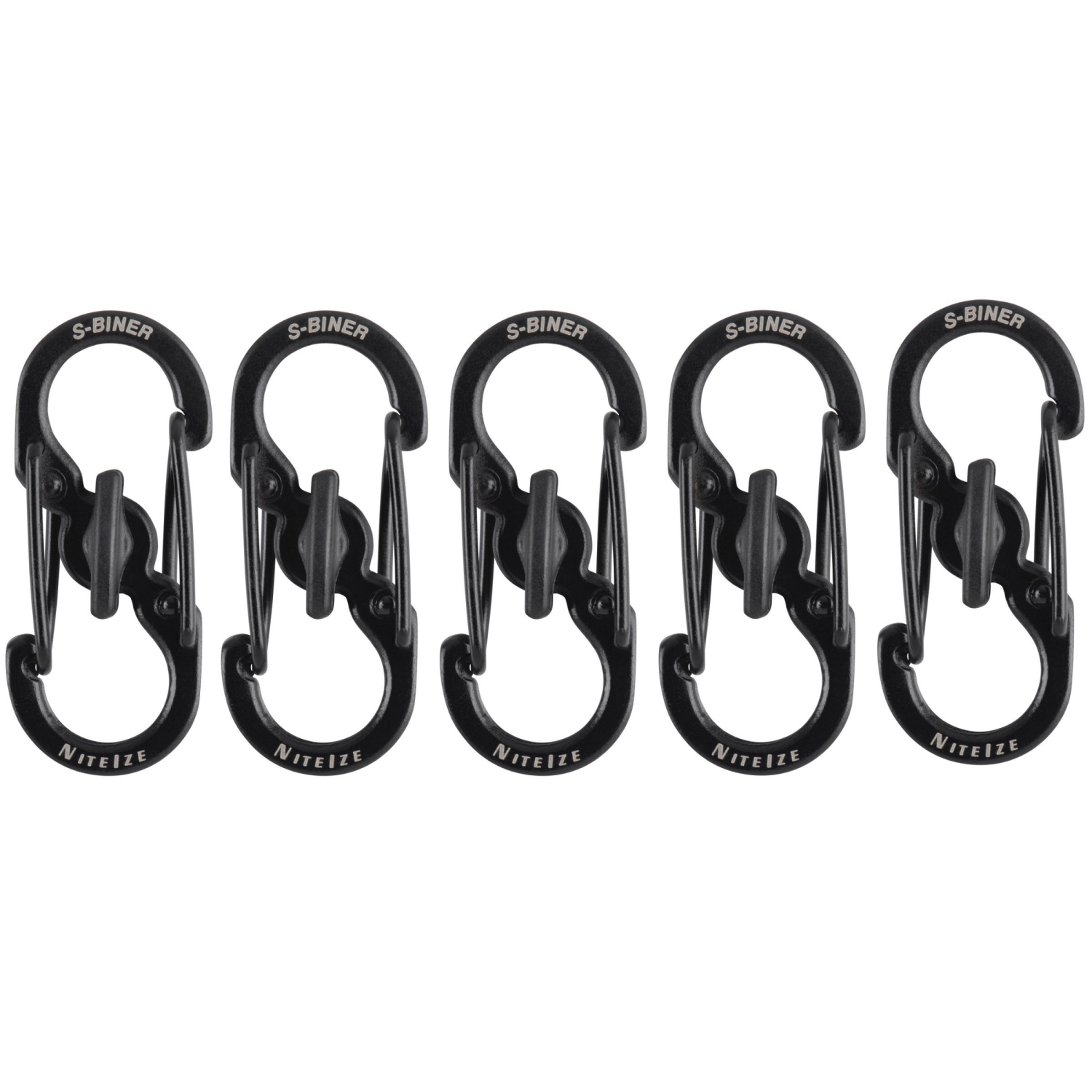 slide 5 of 5, Nite Ize S-Biner MicroLock Stainless Steel - Black, 5 ct