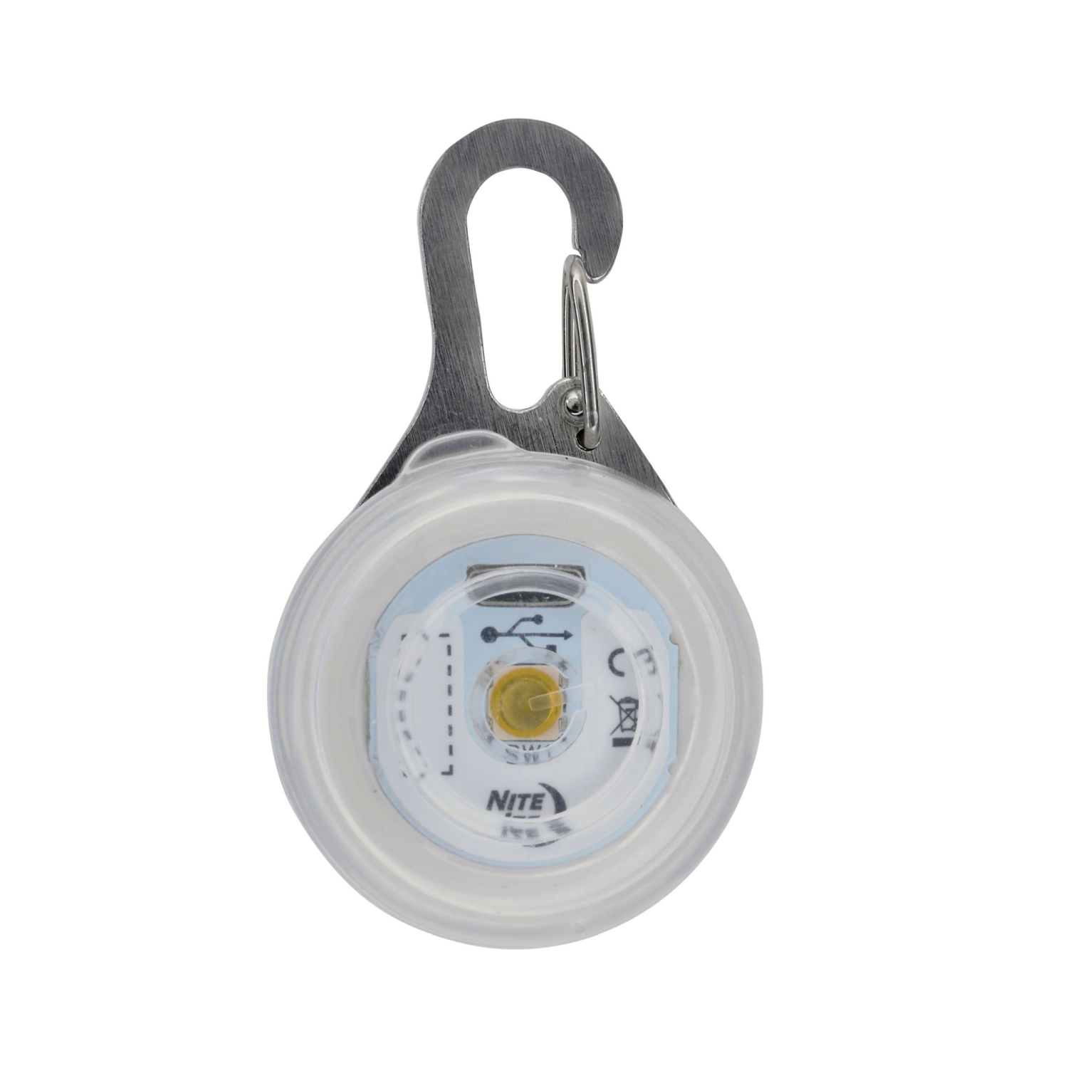 slide 3 of 5, NITE IZE NiteIze SpotLit Rechargeable Carabiner Light, White, 1 ct