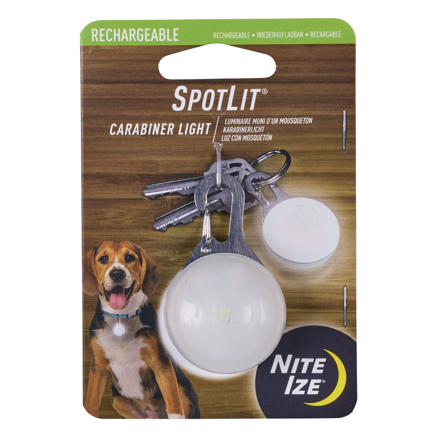 slide 1 of 5, NITE IZE NiteIze SpotLit Rechargeable Carabiner Light, White, 1 ct