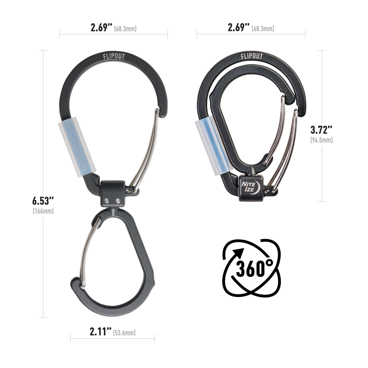 slide 4 of 5, Nite Ize FlipOut Dual 40 lb Carabiner 1 ea, 1 ct