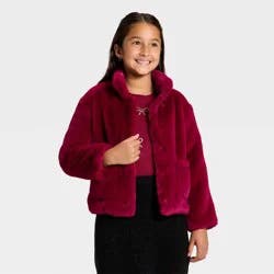 Girls' Faux Fur Jacket - Cat & Jack™ Red M