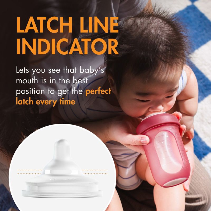 slide 4 of 7, Boon Nursh Curve Silicone Baby Bottle Nipples - Slow Flow - Stage 1 - 3pk, 1 x 3 ct