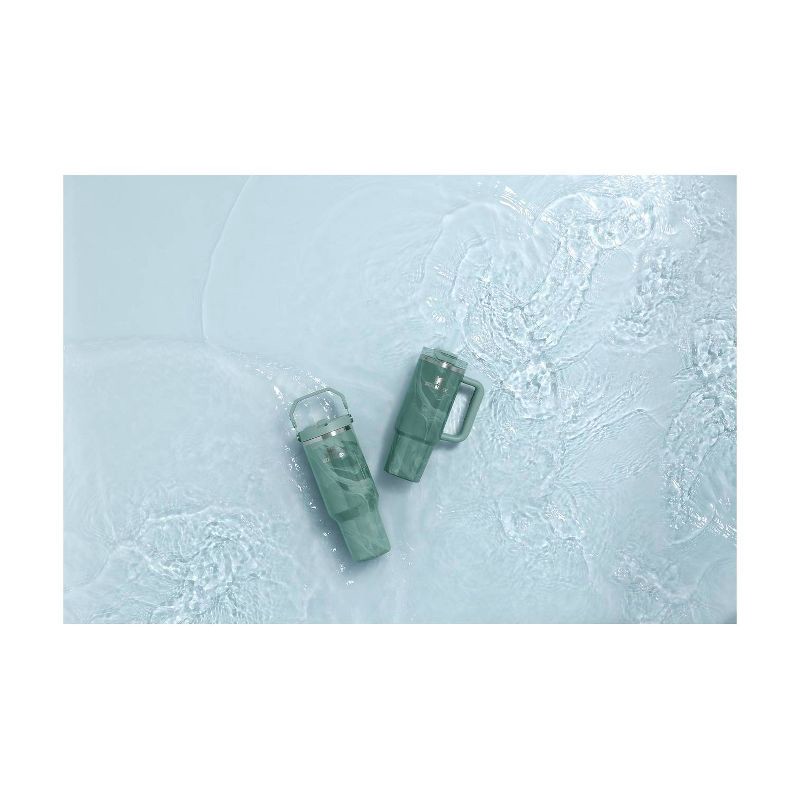 slide 4 of 4, Stanley 40 oz Stainless Steel Ice Flow Flip Straw Tumbler Agate Calacatta, 40 oz