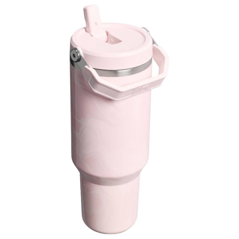 slide 2 of 4, Stanley 40 oz Stainless Steel Ice Flow Flip Straw Tumbler Pink Amethyst Calacatta, 40 oz