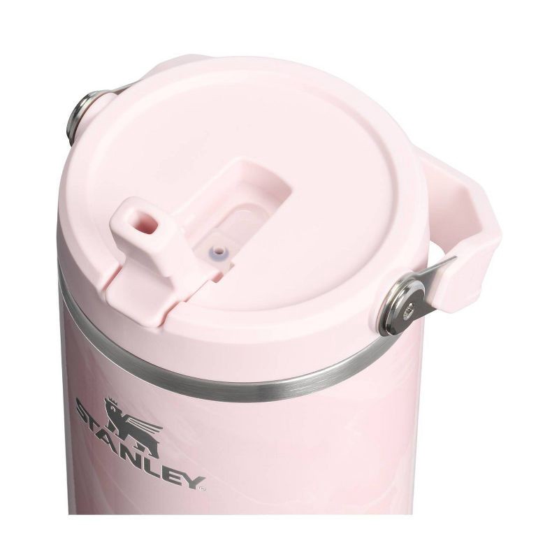 slide 3 of 4, Stanley 40 oz Stainless Steel Ice Flow Flip Straw Tumbler Pink Amethyst Calacatta, 40 oz