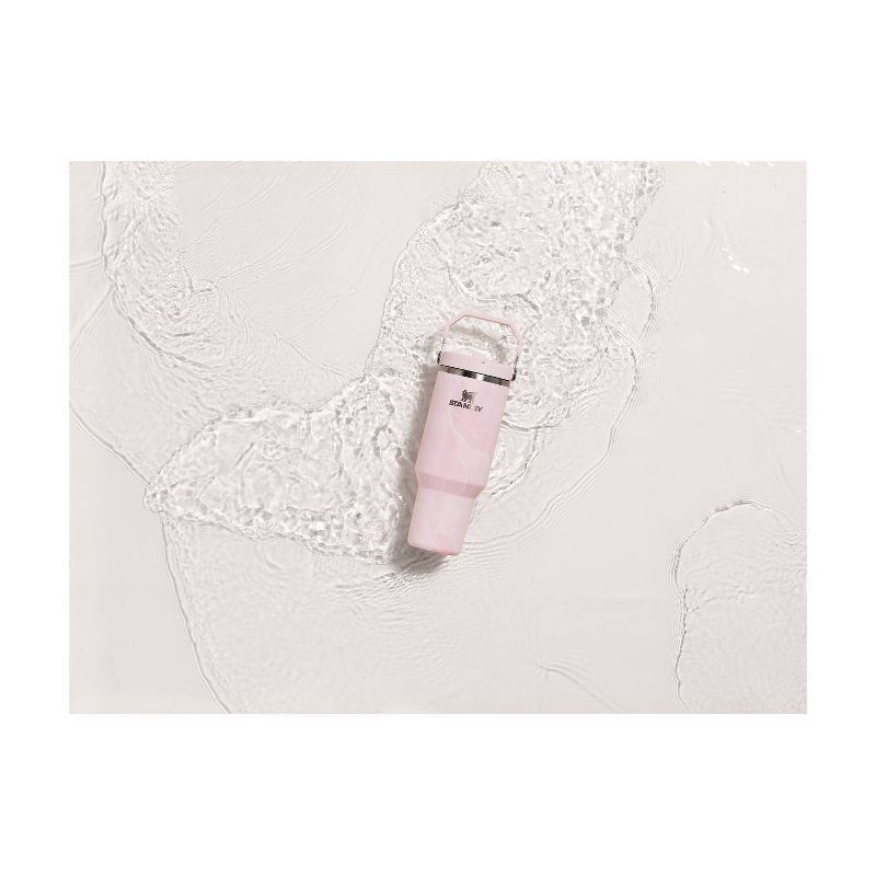 slide 4 of 4, Stanley 40 oz Stainless Steel Ice Flow Flip Straw Tumbler Pink Amethyst Calacatta, 40 oz