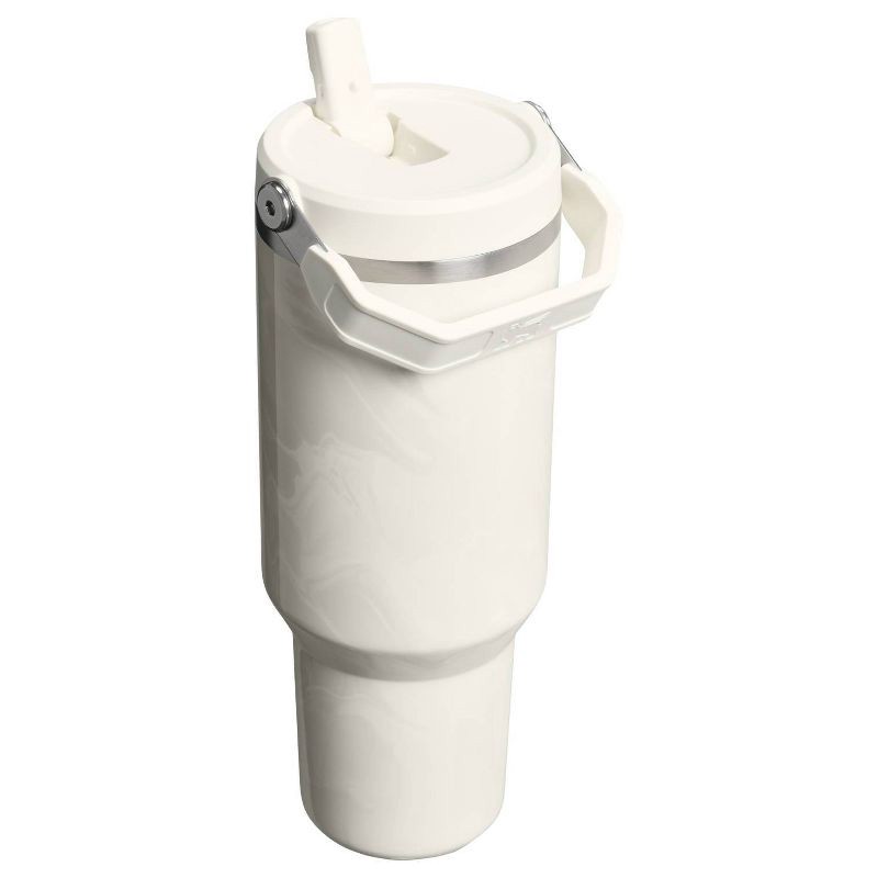 slide 2 of 4, Stanley 40 oz Stainless Steel Ice Flow Flip Straw Tumbler Calcite Calacatta, 40 oz
