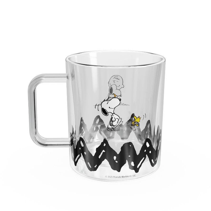 slide 2 of 4, Peanuts 13.5 fl oz Double Wall Glass Mug Snoopy, 13.5 fl oz