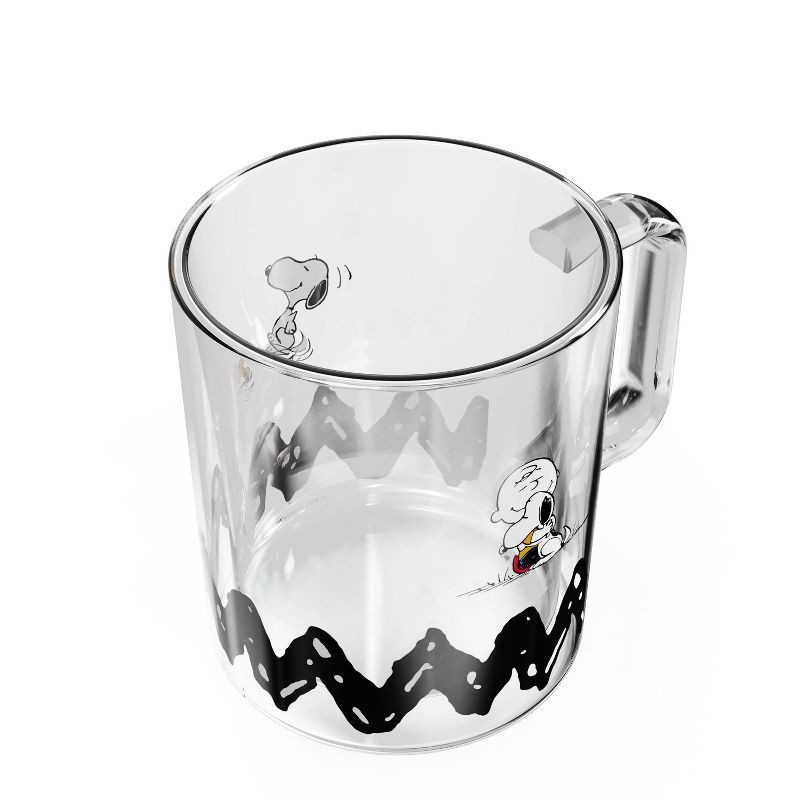 slide 3 of 4, Peanuts 13.5 fl oz Double Wall Glass Mug Snoopy, 13.5 fl oz