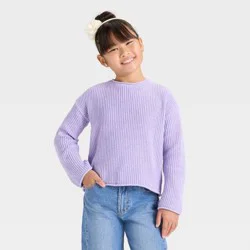 Girls' Chenille Sweater - Cat & Jack™ Lavender M