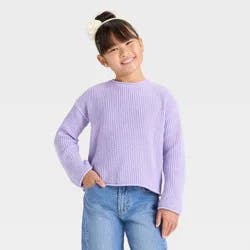 Girls' Chenille Sweater - Cat & Jack™ Lavender M