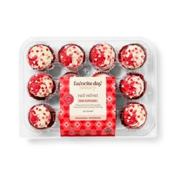 Valentine's Red Velvet Filled Mini Cupcakes - 10oz/12ct- Favorite Day™