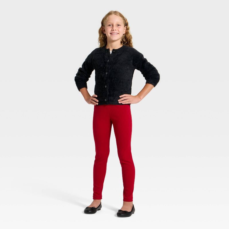 slide 3 of 3, Girls' Fuzzy Cardigan - Cat & Jack™ Black XS, 1 ct