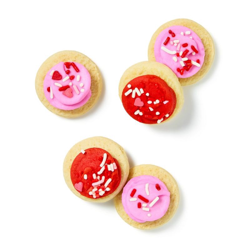 slide 3 of 3, Valentine's Pink & Red Mini Frosted Sugar Cookies - 9.4oz/18ct - Favorite Day™, 9.4 oz, 18 ct