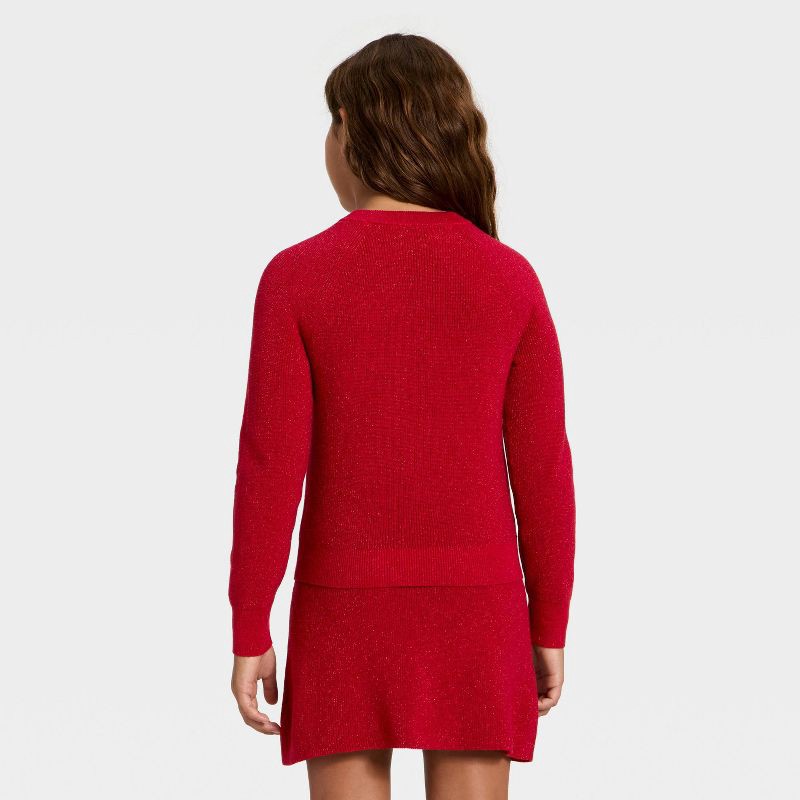 slide 2 of 3, Girls' Pullover Sweater - Cat & Jack™ Dark Red S, 1 ct