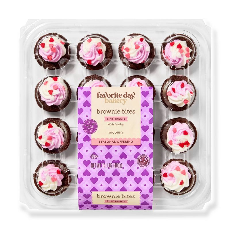 slide 1 of 3, Valentine's Mini Brownie Party Platter - 14oz/16ct - Favorite Day™, 14 oz, 16 ct