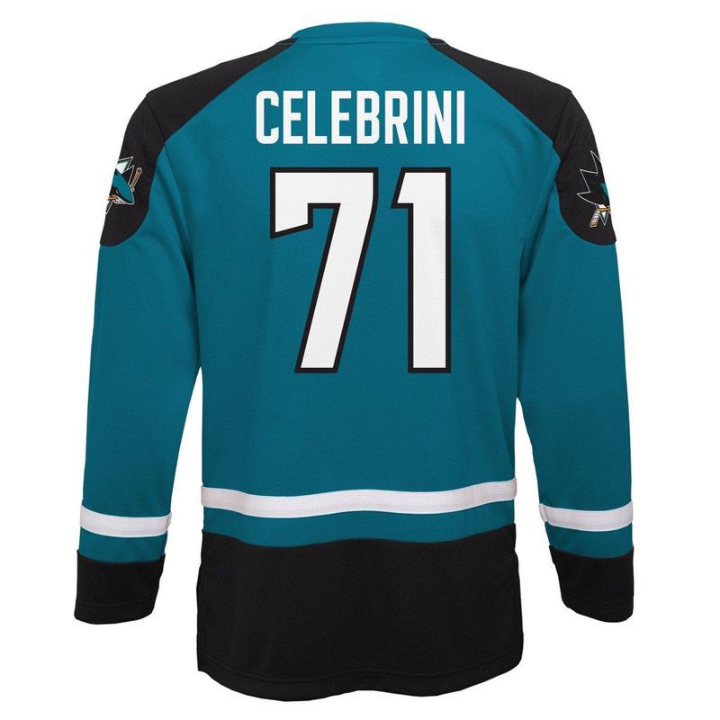 slide 3 of 3, NHL San Jose Sharks Boys' Macklin Celebrini Team Jersey - M, 1 ct