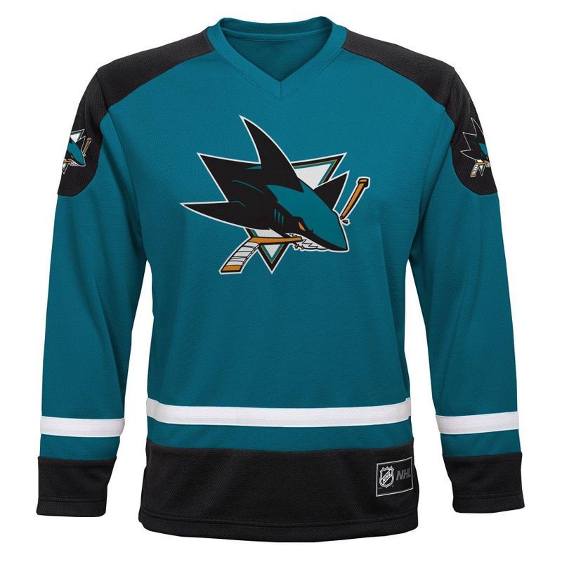 slide 2 of 3, NHL San Jose Sharks Boys' Macklin Celebrini Team Jersey - XL, 1 ct