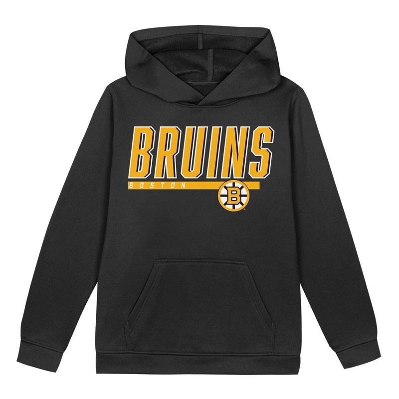 slide 2 of 3, NHL Boston Bruins Boys' Poly Fleece Hooded Sweatshirt - XL, 1 ct