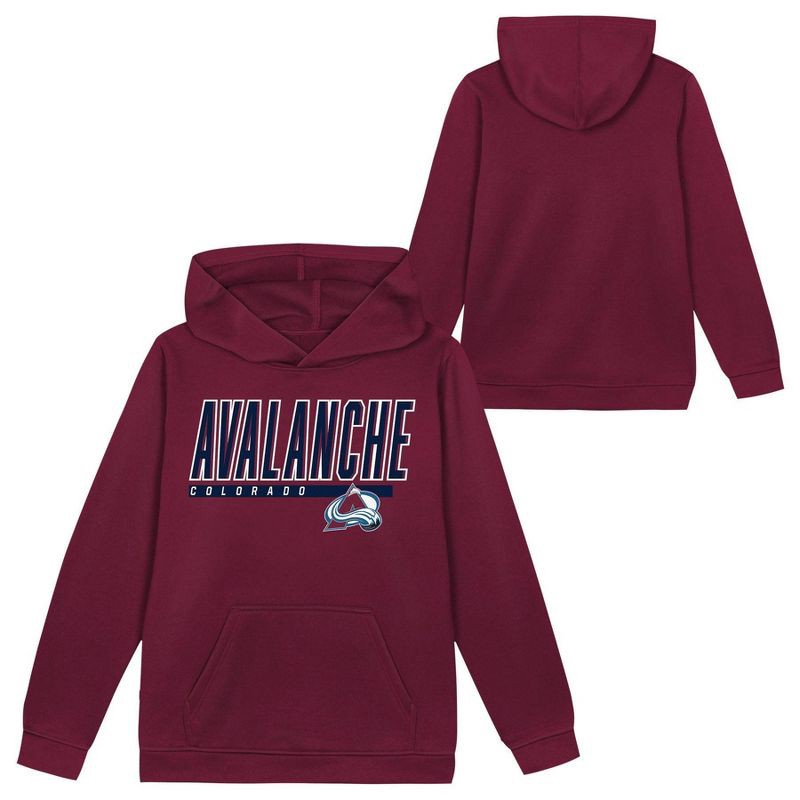 slide 1 of 3, NHL Colorado Avalanche Boys' Poly Fleece Hooded Sweatshirt - L, 1 ct