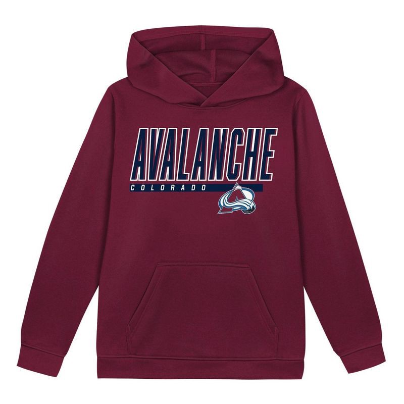slide 2 of 3, NHL Colorado Avalanche Boys' Poly Fleece Hooded Sweatshirt - XL, 1 ct