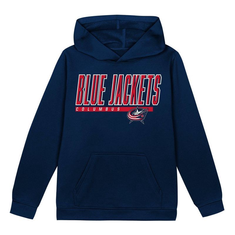 slide 2 of 3, NHL Columbus Blue Jackets Boys' Poly Fleece Hooded Sweatshirt - XL, 1 ct