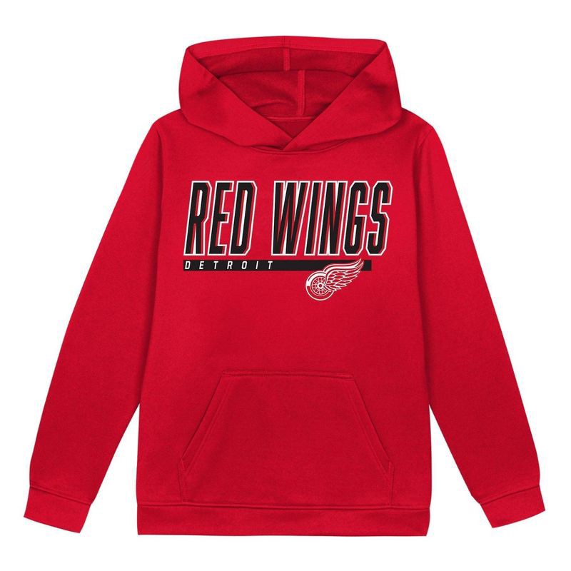 slide 2 of 3, NHL Detroit Red Wings Boys' Poly Fleece Hooded Sweatshirt - L, 1 ct