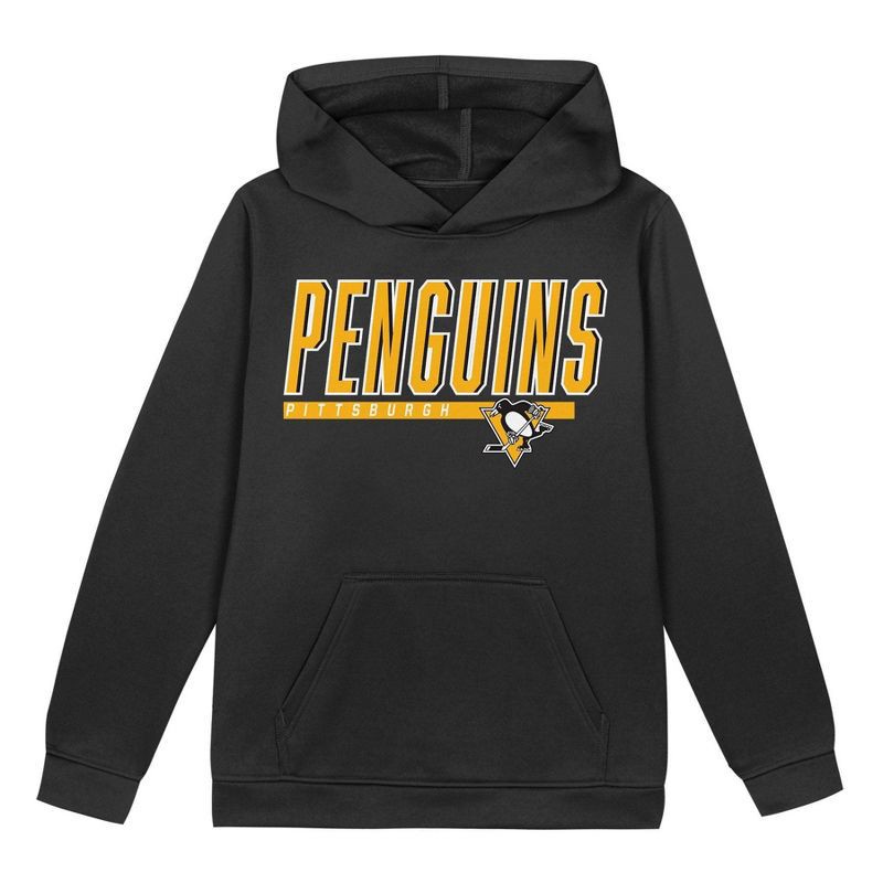 slide 2 of 3, NHL Pittsburgh Penguins Boys' Poly Fleece Hooded Sweatshirt - L, 1 ct