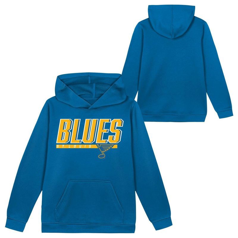 slide 1 of 3, NHL St. Louis Blues Boys' Poly Fleece Hooded Sweatshirt - L, 1 ct