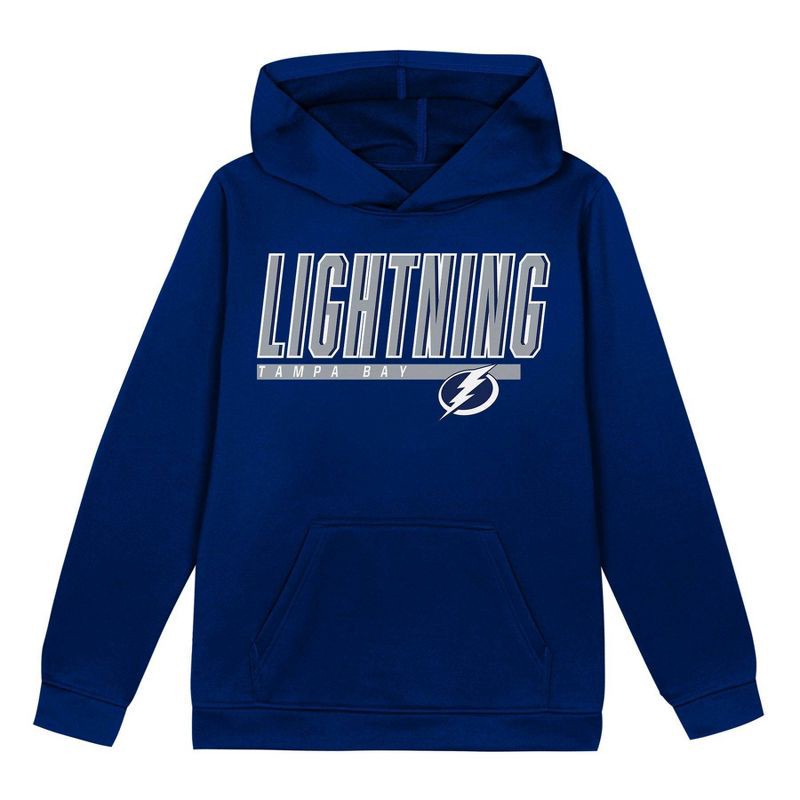 slide 2 of 3, NHL Tampa Bay Lightning Boys' Poly Fleece Hooded Sweatshirt - M, 1 ct