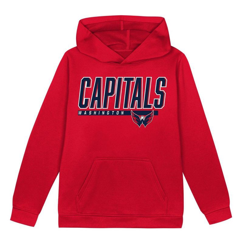 slide 2 of 3, NHL Washington Capitals Boys' Poly Fleece Hooded Sweatshirt - M, 1 ct