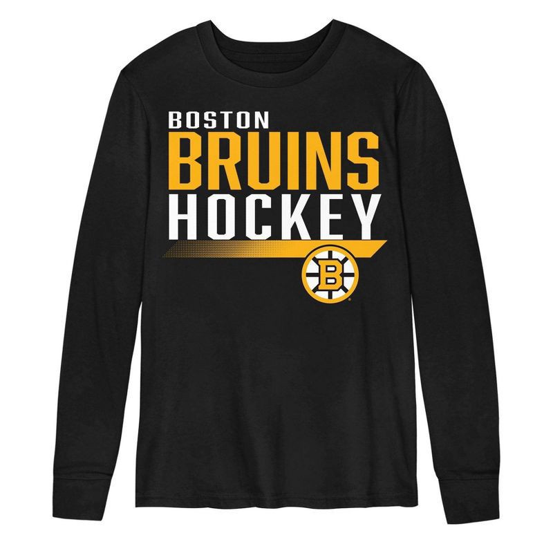 slide 2 of 3, NHL Boston Bruins Boys' Long Sleeve T-Shirt - L, 1 ct