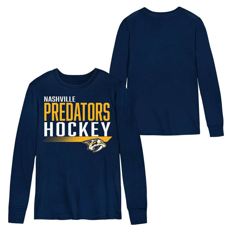 slide 1 of 3, NHL Nashville Predators Boys' Long Sleeve T-Shirt - XS, 1 ct