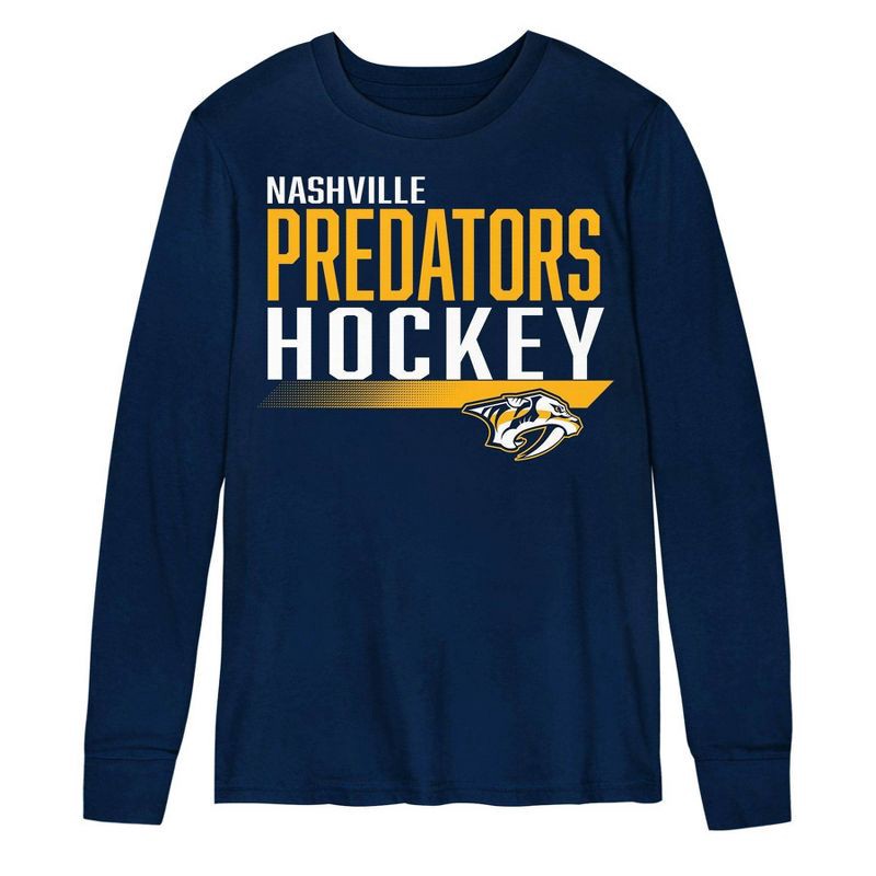 slide 2 of 3, NHL Nashville Predators Boys' Long Sleeve T-Shirt - L, 1 ct