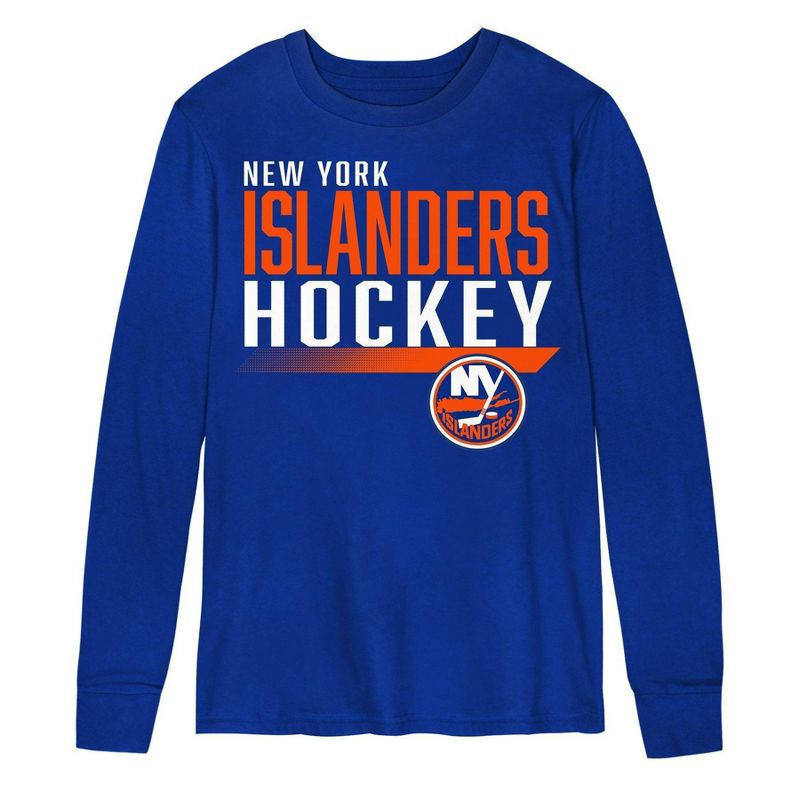 slide 3 of 3, NHL New York Islanders Boys' Long Sleeve T-Shirt - XS, 1 ct