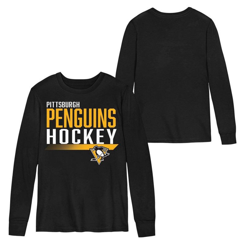 slide 1 of 3, NHL Pittsburgh Penguins Boys' Long Sleeve T-Shirt - XS, 1 ct