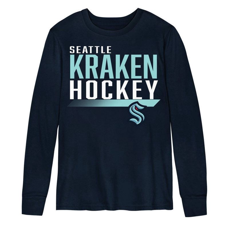 slide 2 of 3, NHL Seattle Kraken Boys' Long Sleeve T-Shirt - L, 1 ct