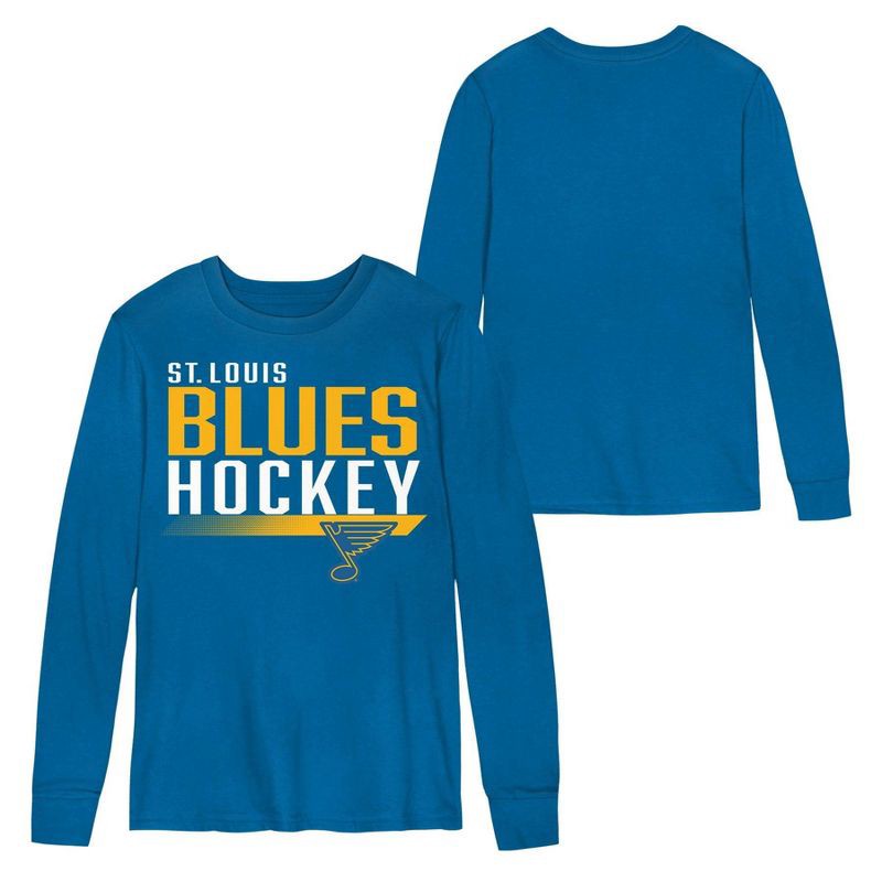 slide 1 of 3, NHL St. Louis Blues Boys' Long Sleeve T-Shirt - XL, 1 ct