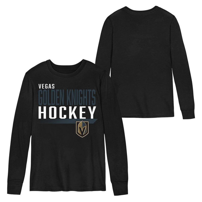 slide 1 of 3, NHL Vegas Golden Knights Boys' Long Sleeve T-Shirt - L, 1 ct