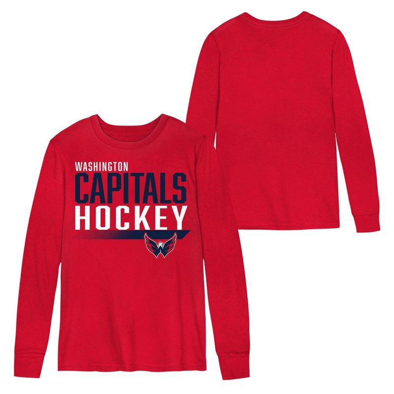 slide 1 of 3, NHL Washington Capitals Boys' Long Sleeve T-Shirt - XL, 1 ct