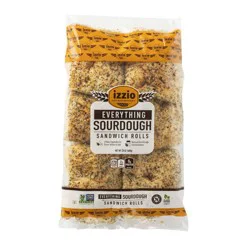 Izzio Artisan Bakery Everything Sourdough Sandwich Rolls - 24oz/6ct