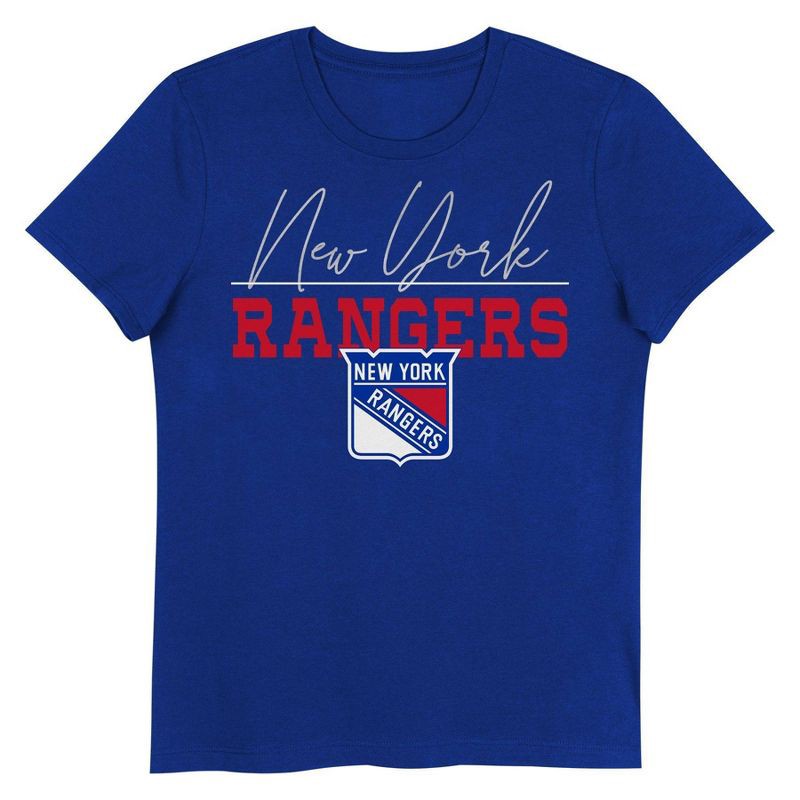 slide 1 of 1, NHL New York Rangers Girls' V-Neck T-Shirt - L, 1 ct