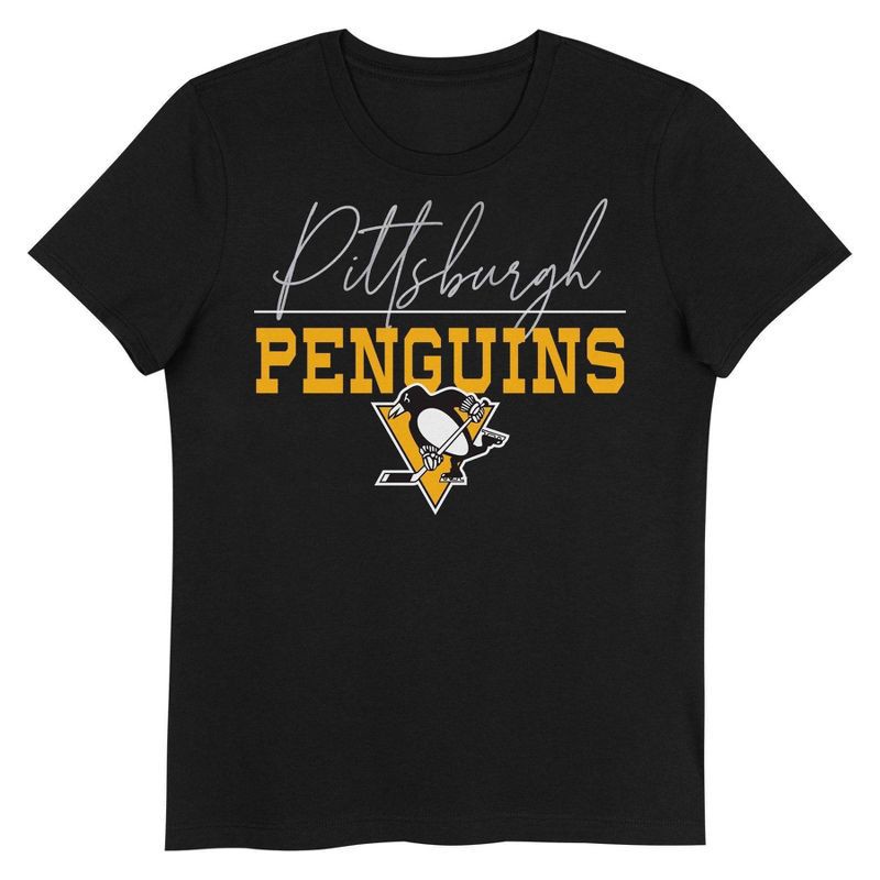 slide 1 of 1, NHL Pittsburgh Penguins Girls' V-Neck T-Shirt - M, 1 ct