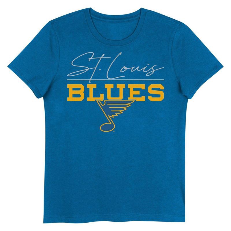 slide 1 of 1, NHL St. Louis Blues Girls' V-Neck T-Shirt - L, 1 ct