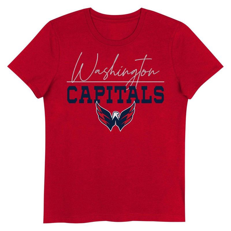 slide 1 of 1, NHL Washington Capitals Girls' V-Neck T-Shirt - XS, 1 ct