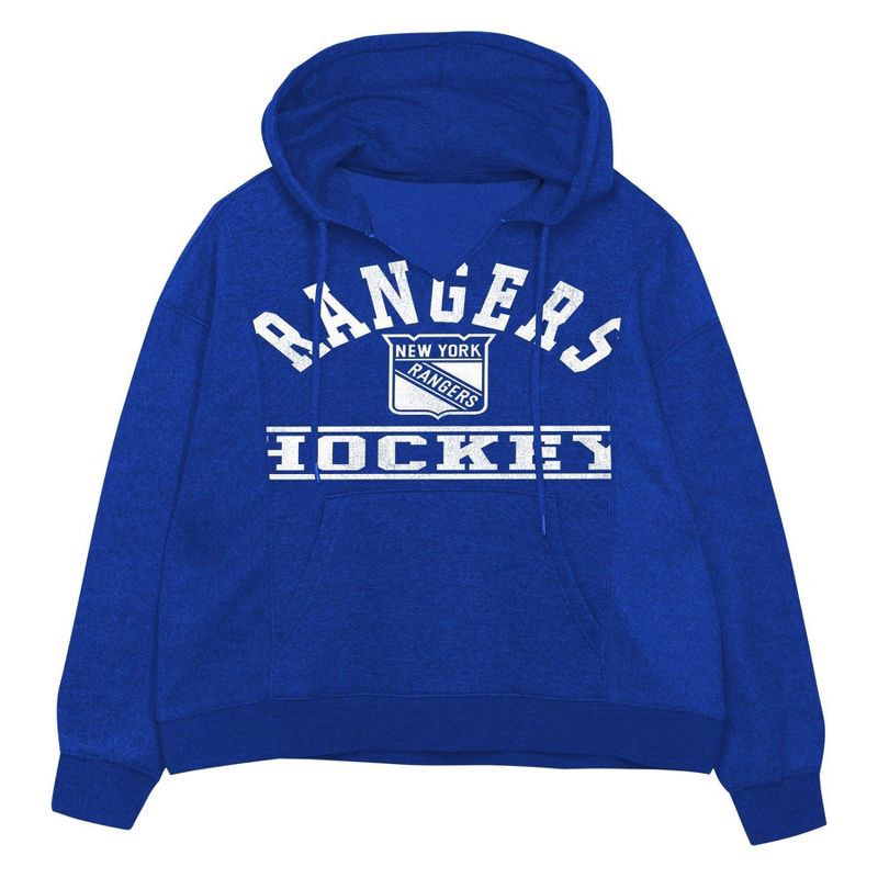 slide 2 of 3, NHL New York Rangers Girls' Long Sleeve Hooded Sweatshirt - L, 1 ct